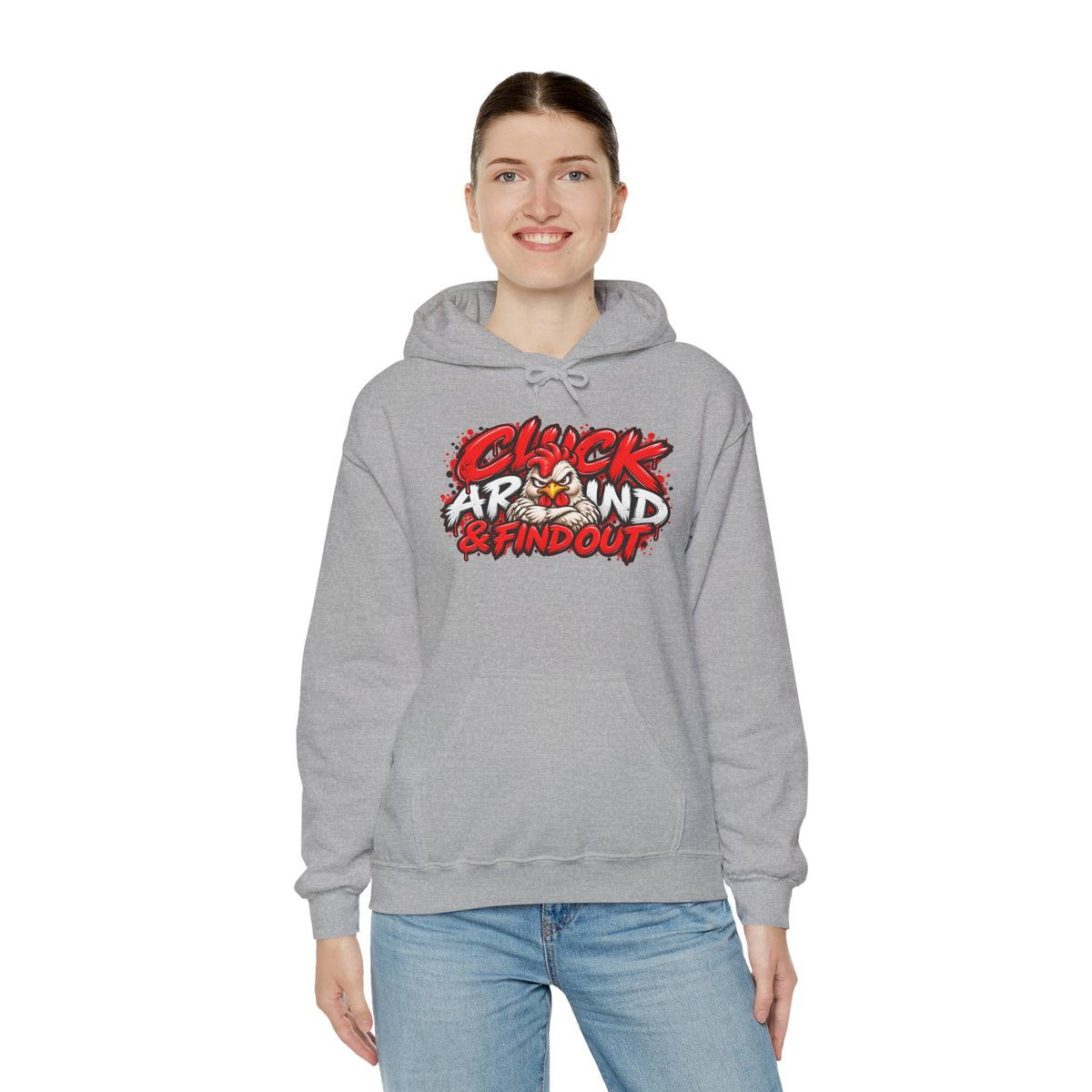 Cluck Around & Find Out Hoodie | Chicken Cartoon Graphic Sweatshirt