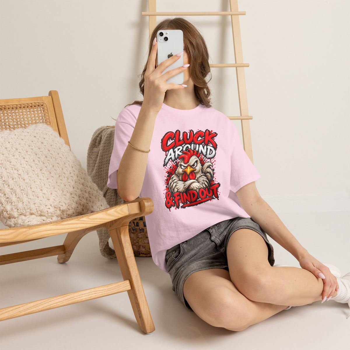 Cluck Around & Find Out Chicken Tee | Angry Rooster Graphic Shirt