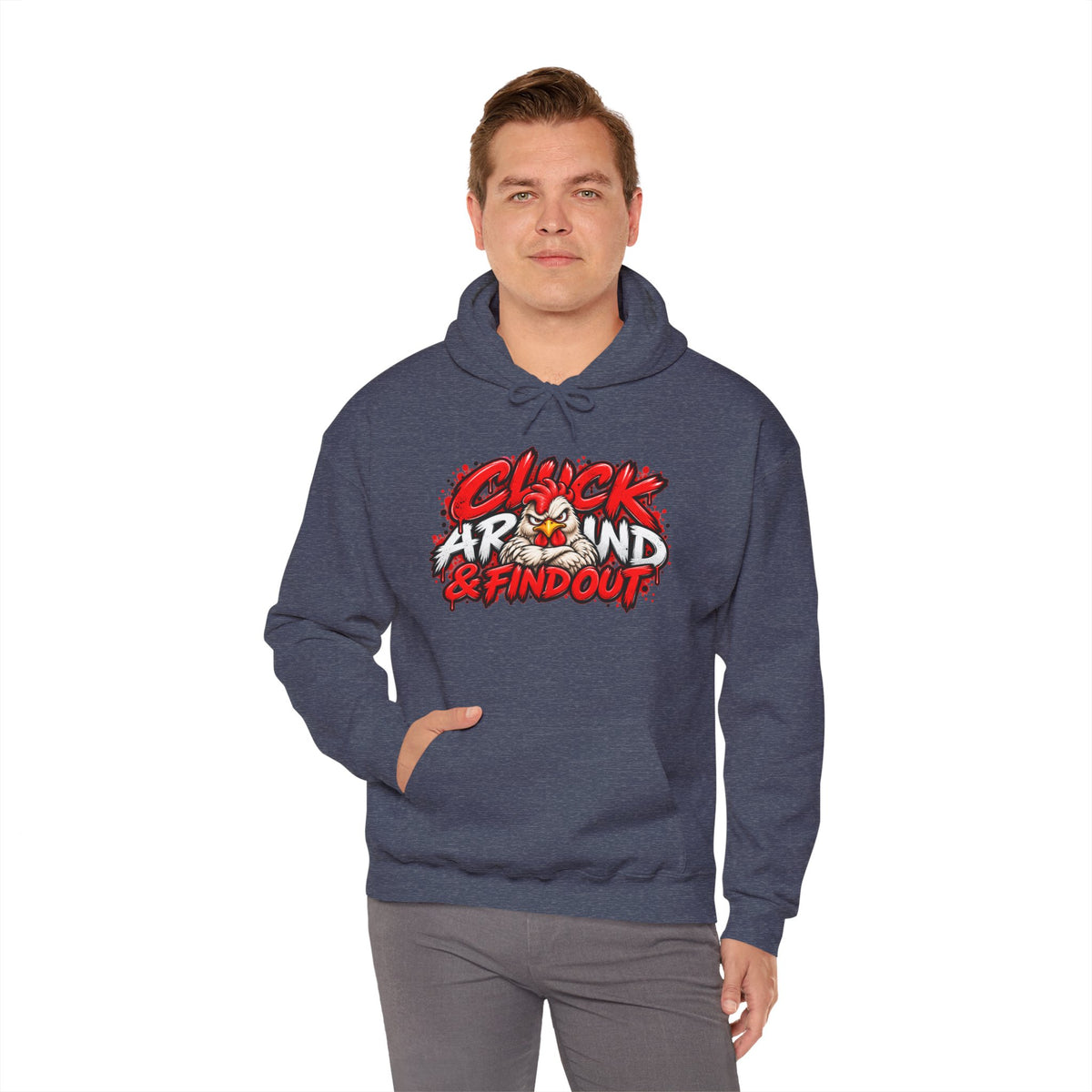 Cluck Around & Find Out Hoodie | Chicken Cartoon Graphic Sweatshirt
