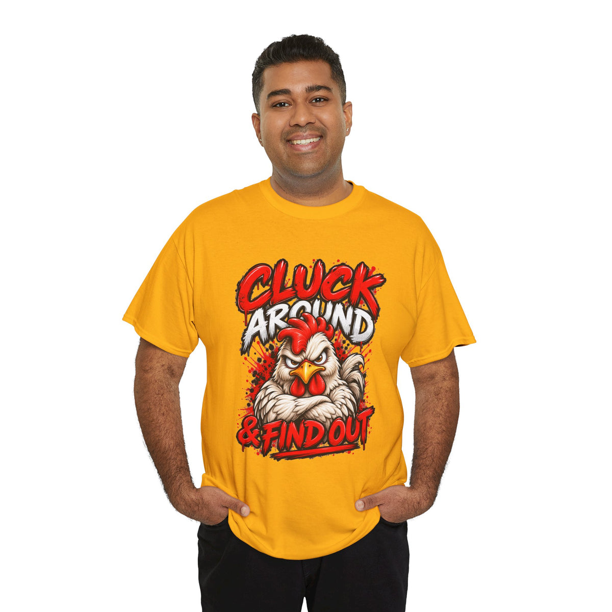Cluck Around & Find Out Chicken Tee | Angry Rooster Graphic Shirt