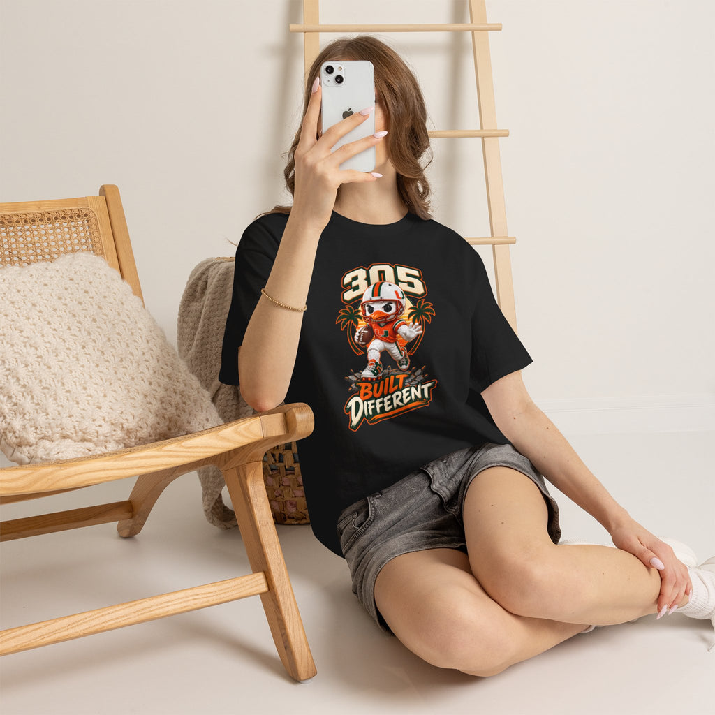 305 Built Different T-Shirt | Miami Hurricanes Helmet Mascot | Canes |College Football