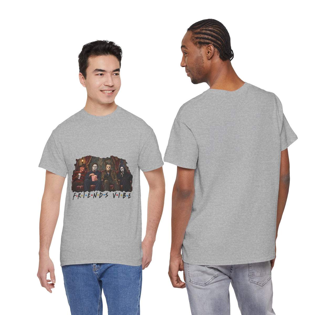 Horror Movie Icons Friends Vibe Tee | Vintage Slasher Characters Graphic Shirt | Unisex designs