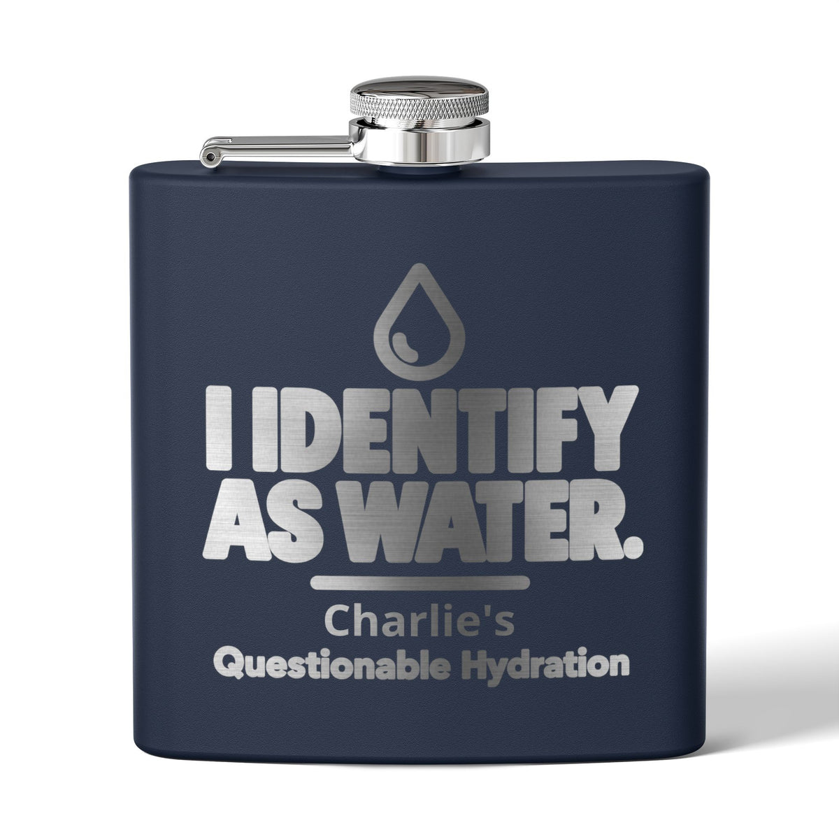 Identify as Water 6oz Stainless Steel Flask – Your Questionable Hydration
