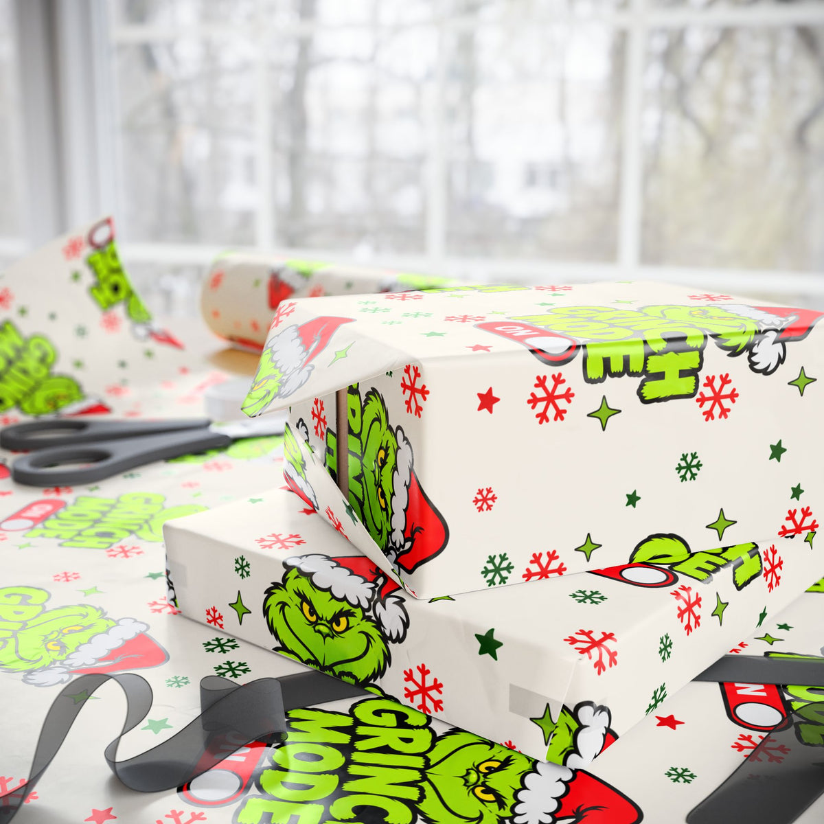 Grinch Christmas Wrapping Paper, Grinch Mode