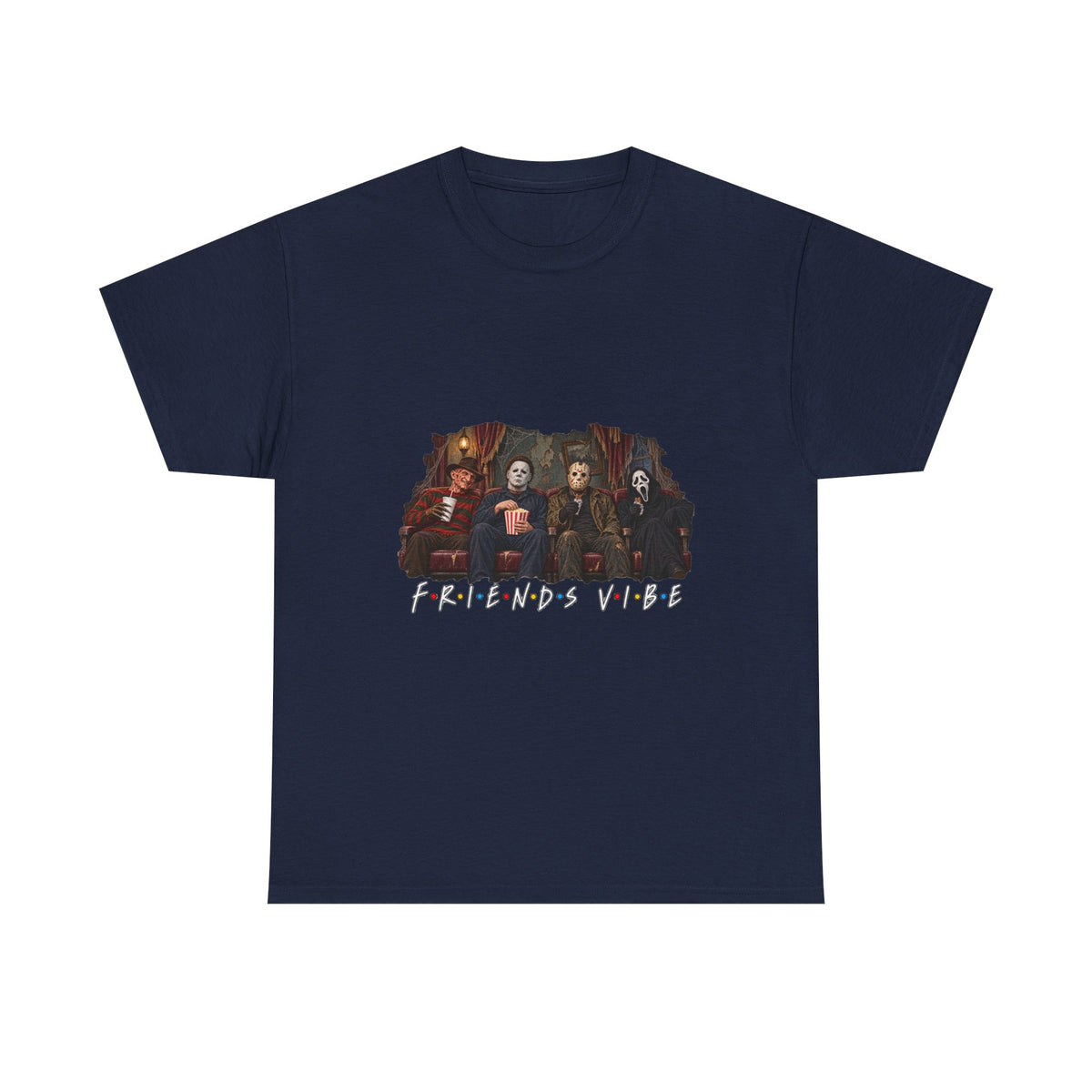 Horror Movie Icons Friends Vibe Tee | Vintage Slasher Characters Graphic Shirt | Unisex designs