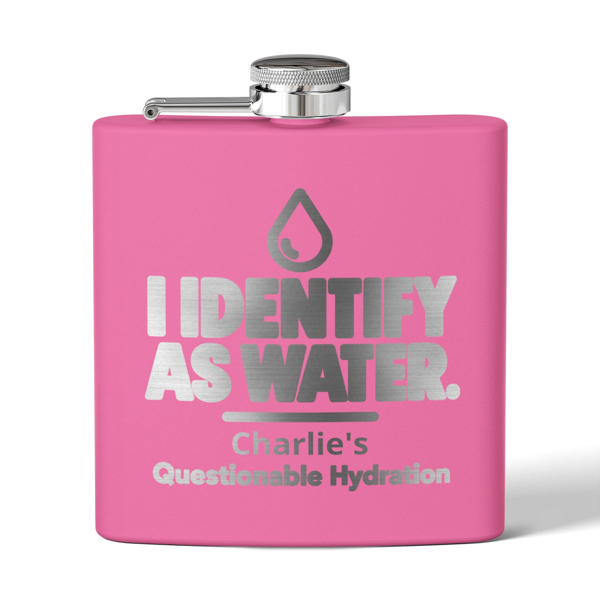 Identify as Water 6oz Stainless Steel Flask – Your Questionable Hydration
