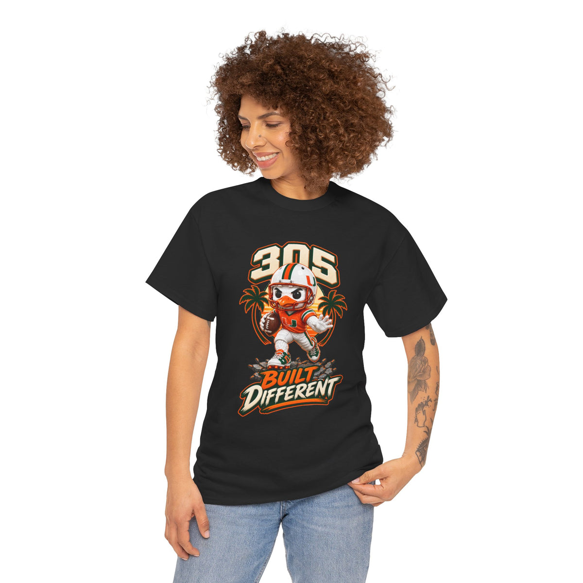 305 Built Different T-Shirt | Miami Hurricanes Helmet Mascot | Canes |College Football