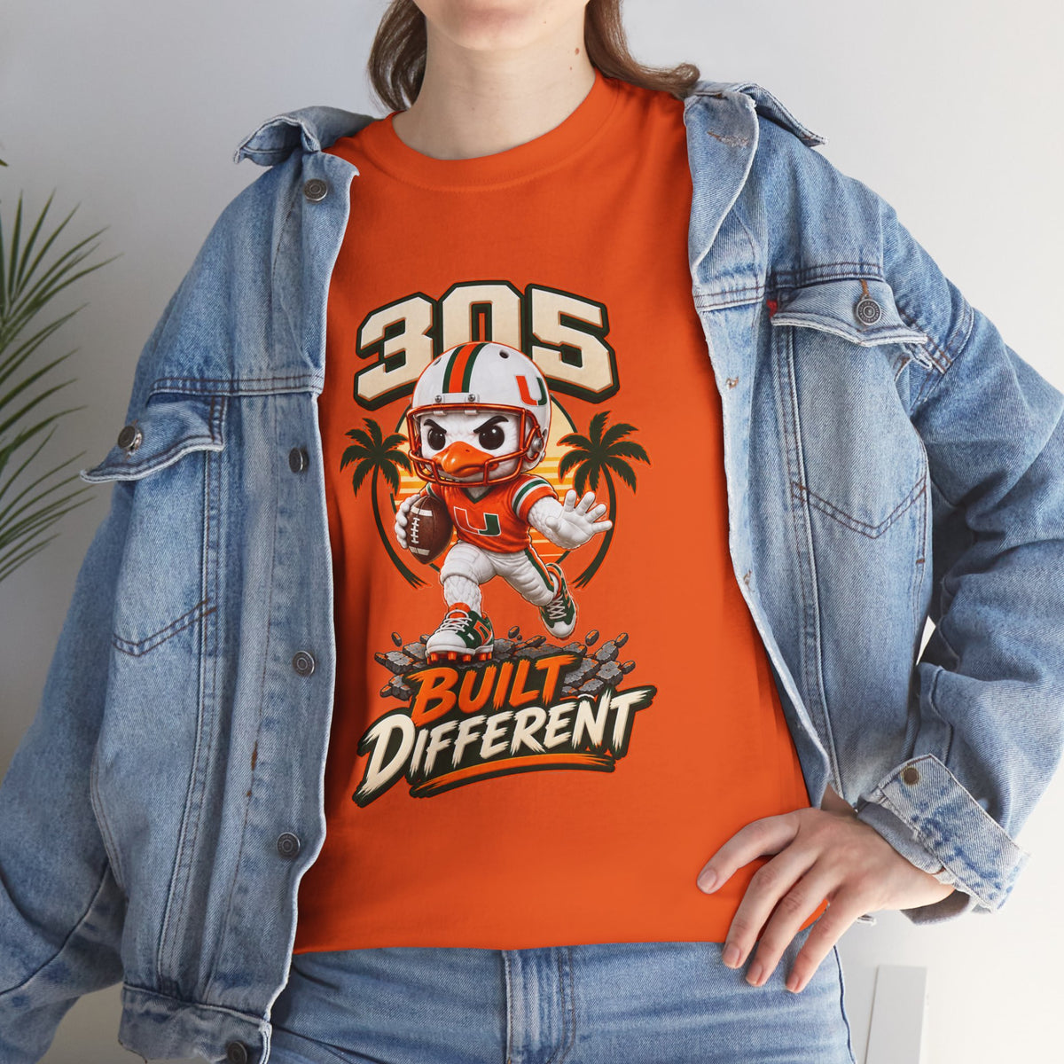 305 Built Different T-Shirt | Miami Hurricanes Helmet Mascot | Canes |College Football
