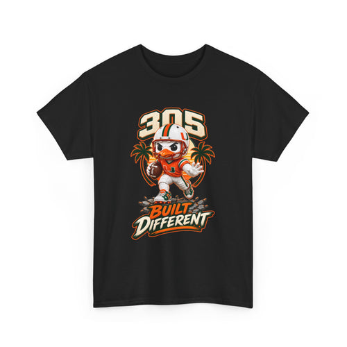 305 Built Different T-Shirt | Miami Hurricanes Helmet Mascot | Canes |College Football