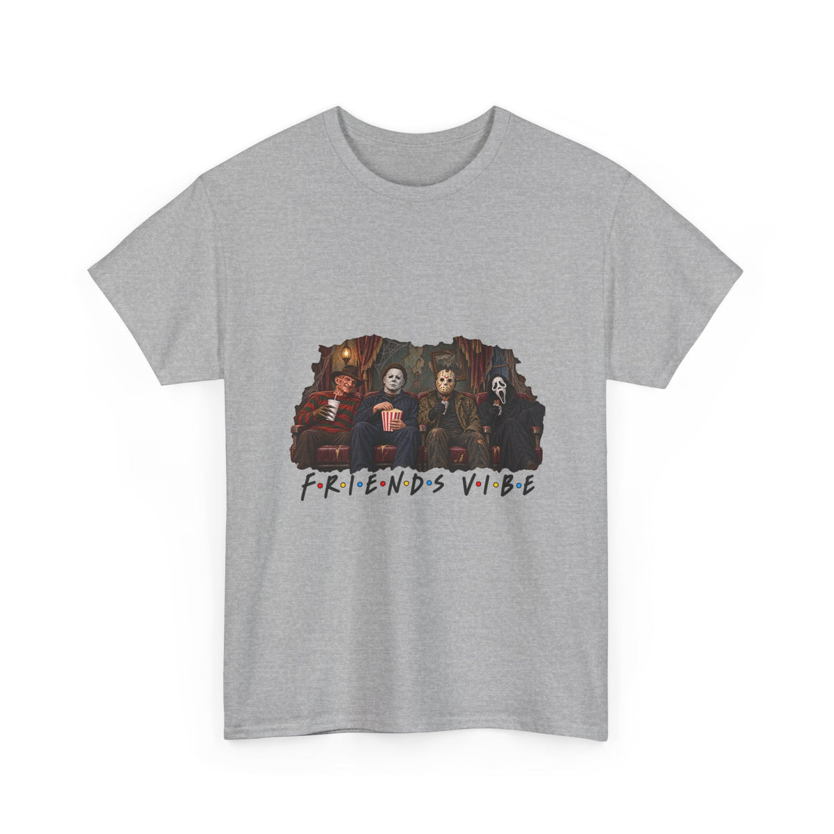 Horror Movie Icons Friends Vibe Tee | Vintage Slasher Characters Graphic Shirt | Unisex designs