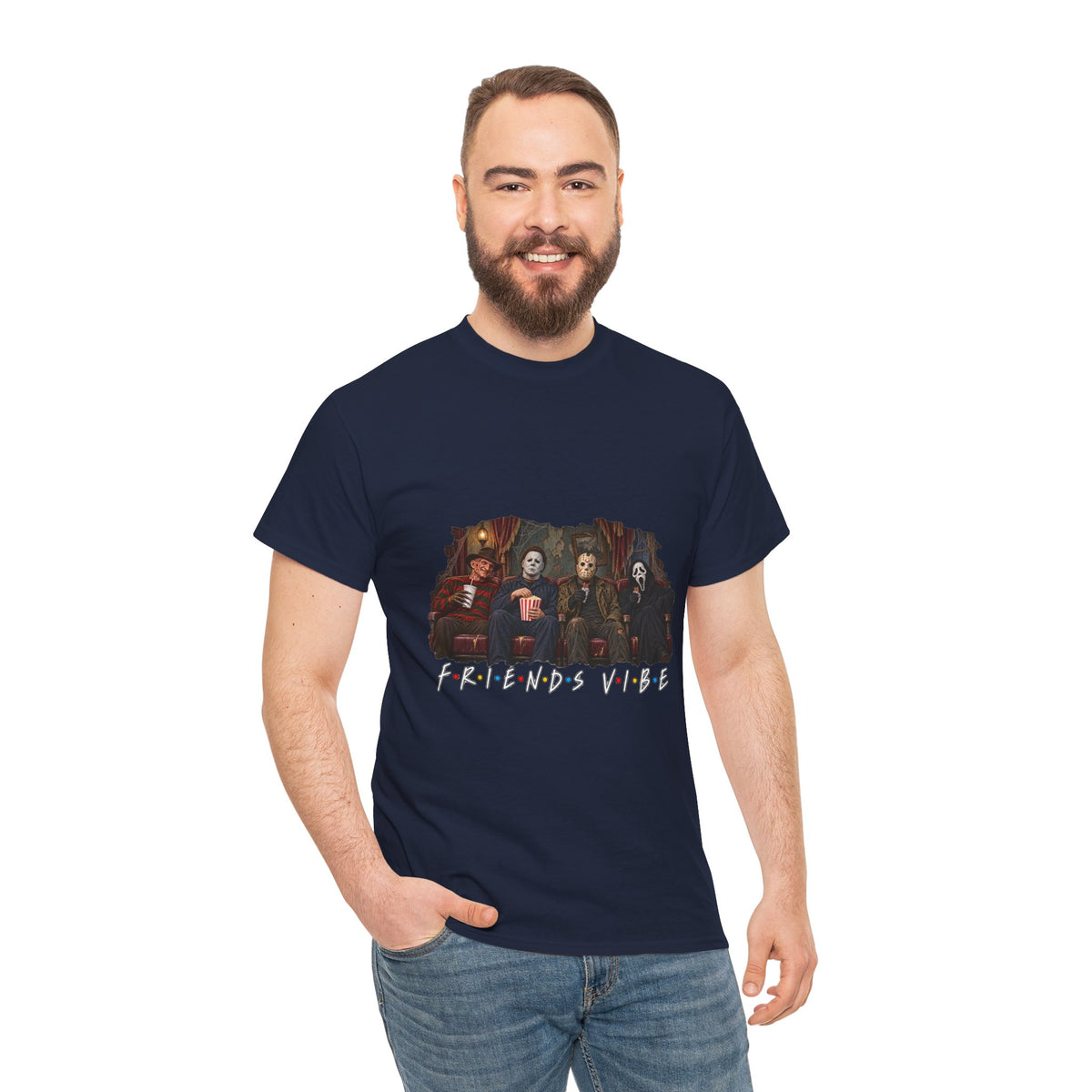 Horror Movie Icons Friends Vibe Tee | Vintage Slasher Characters Graphic Shirt | Unisex designs