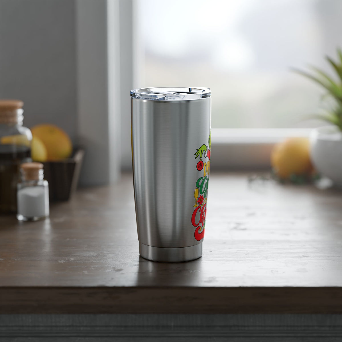 Christmas Grinch 20oz Tumbler — "Drink Up Grinches, It's Christmas"