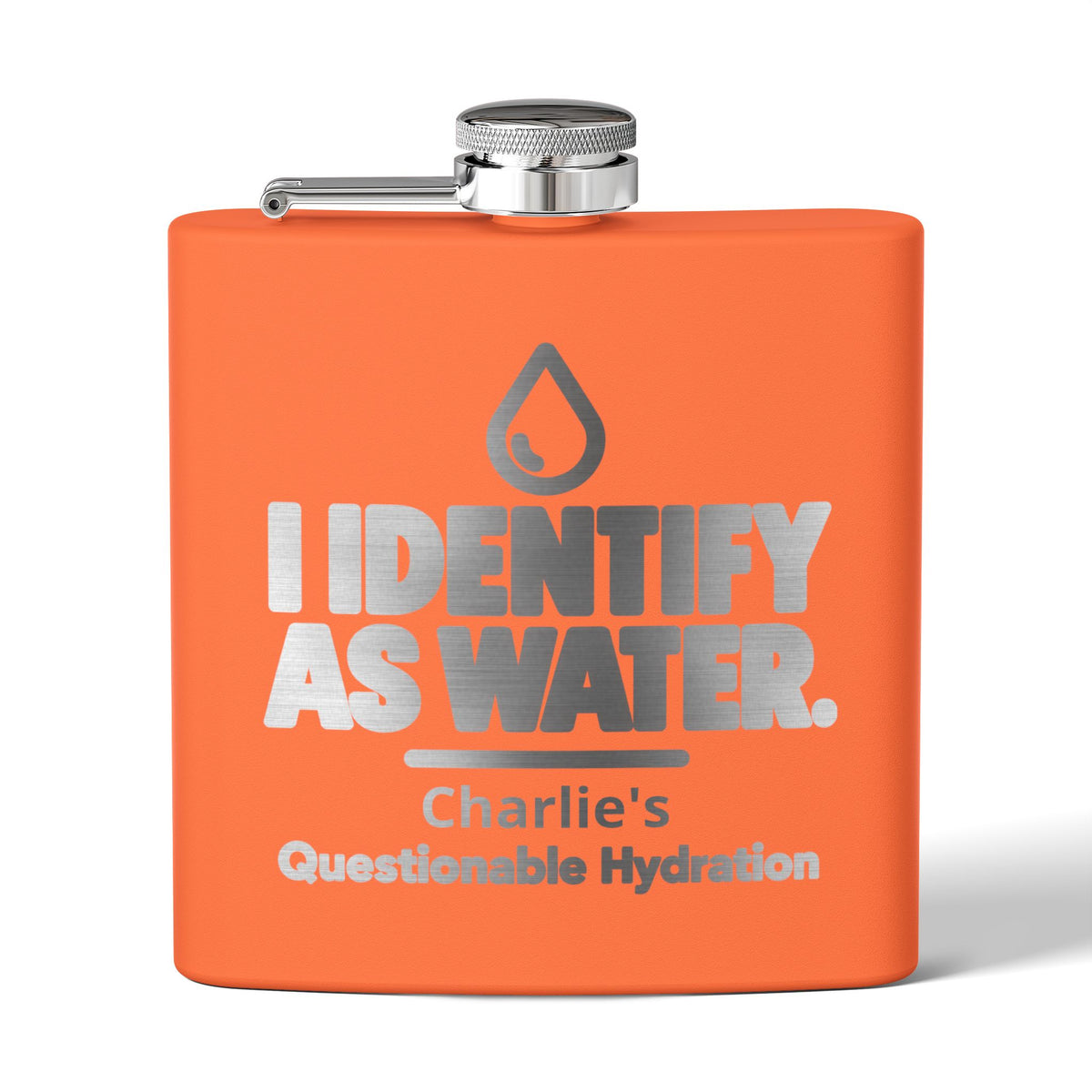 Identify as Water 6oz Stainless Steel Flask – Your Questionable Hydration