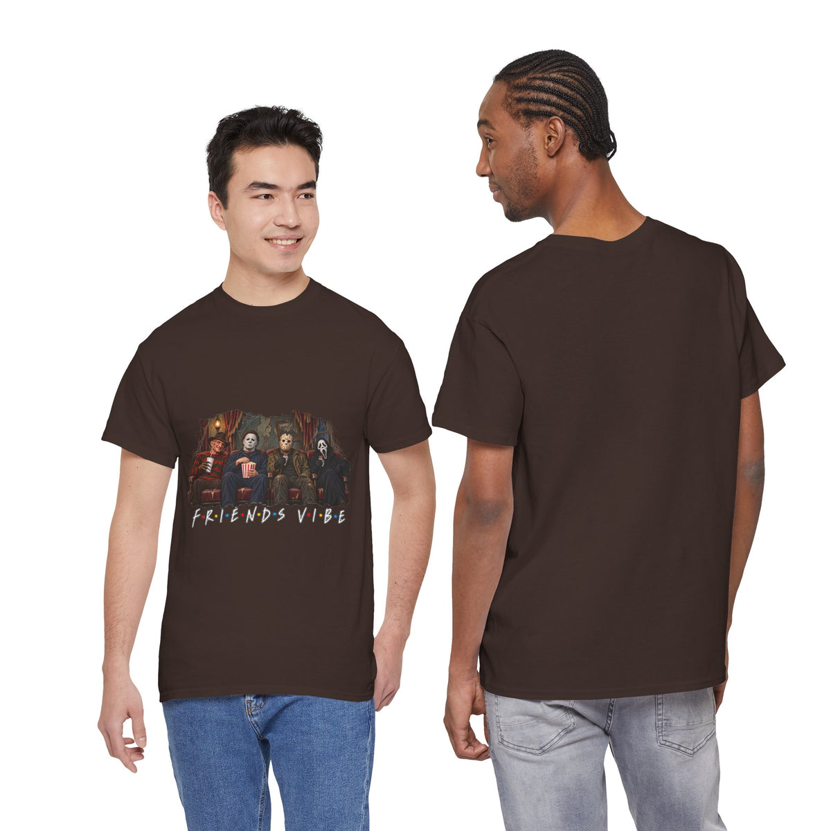 Horror Movie Icons Friends Vibe Tee | Vintage Slasher Characters Graphic Shirt | Unisex designs