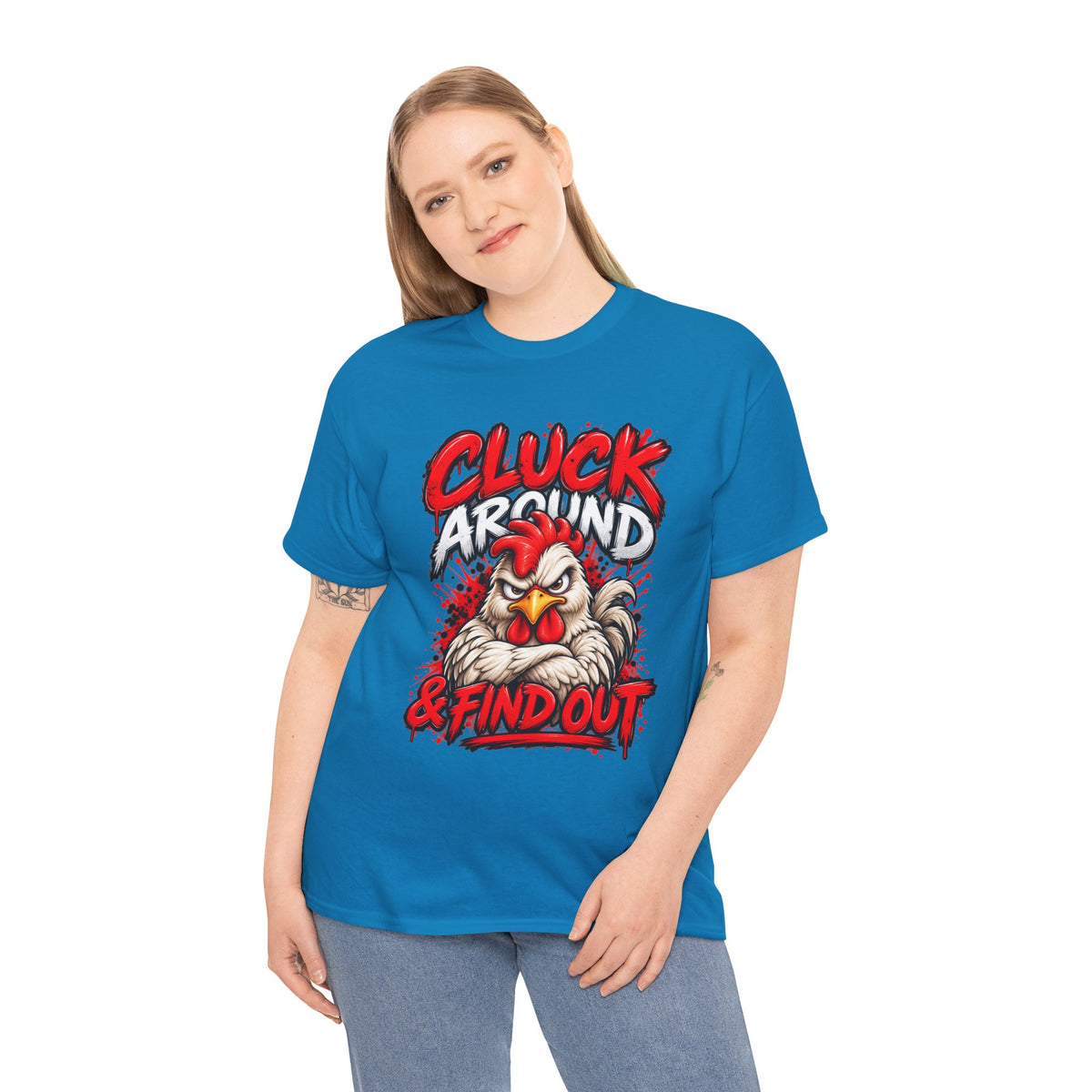 Cluck Around & Find Out Chicken Tee | Angry Rooster Graphic Shirt