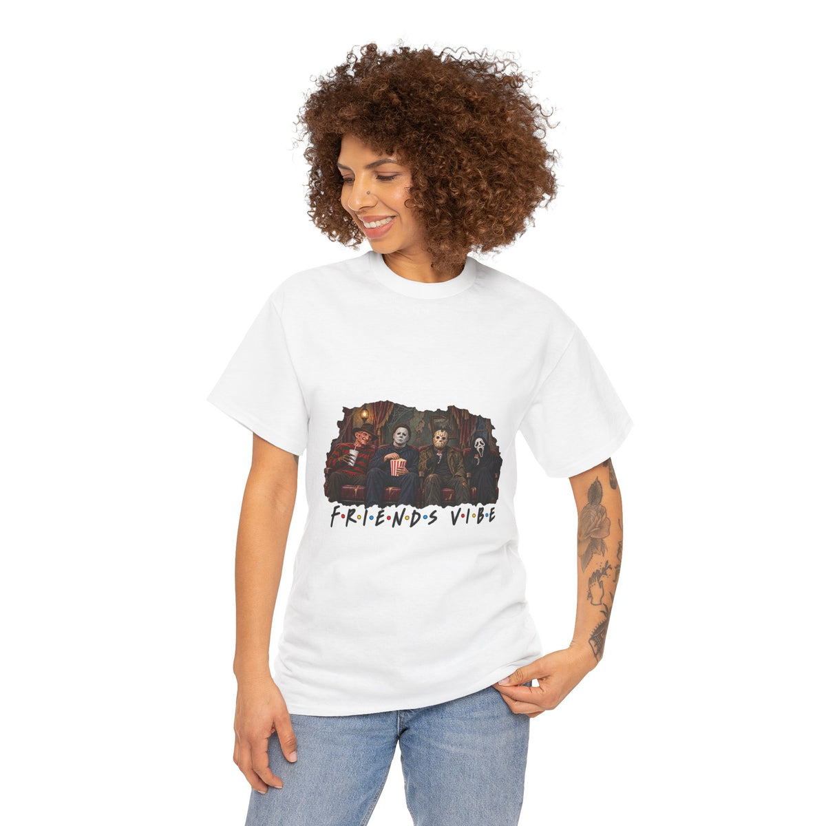 Horror Movie Icons Friends Vibe Tee | Vintage Slasher Characters Graphic Shirt | Unisex designs