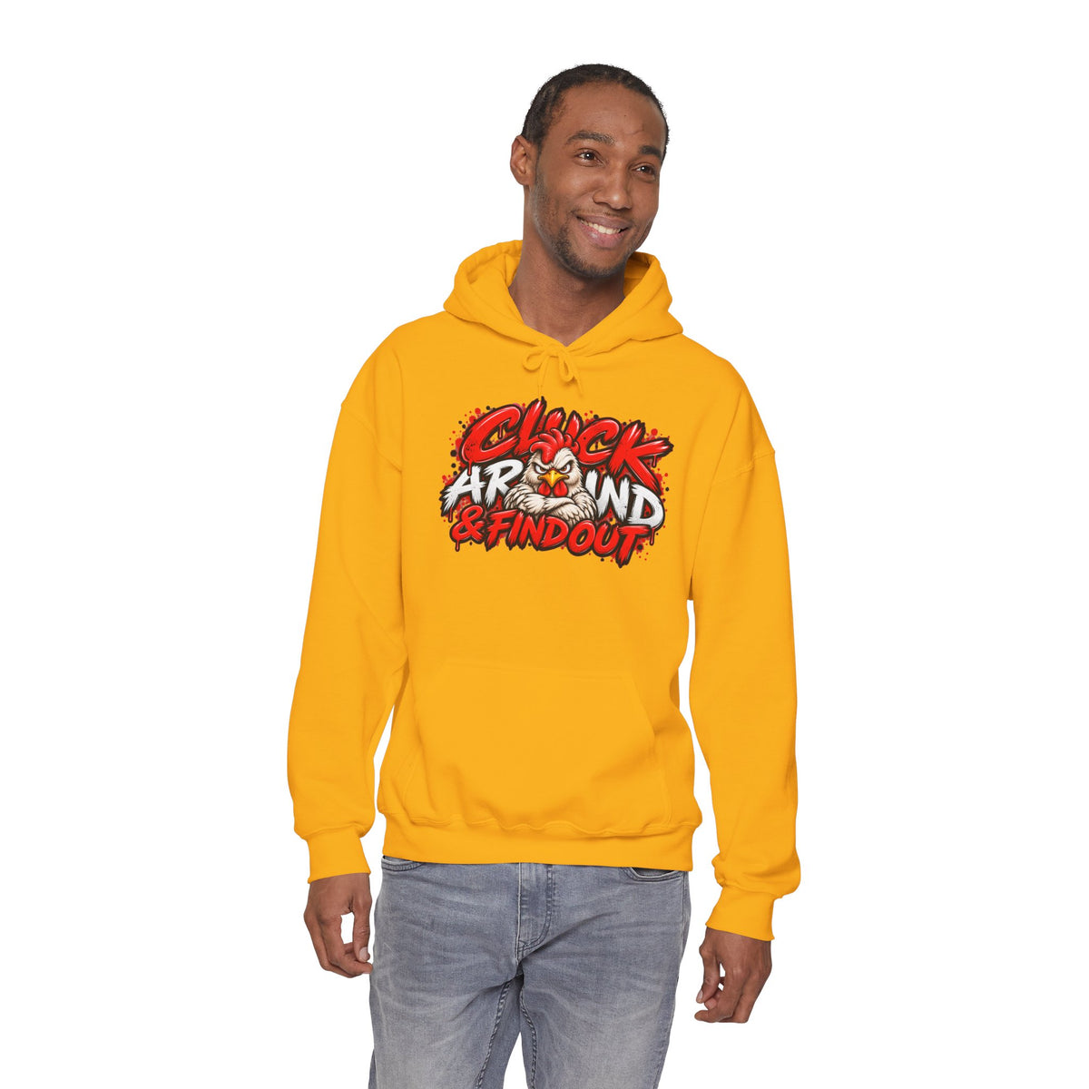 Cluck Around & Find Out Hoodie | Chicken Cartoon Graphic Sweatshirt