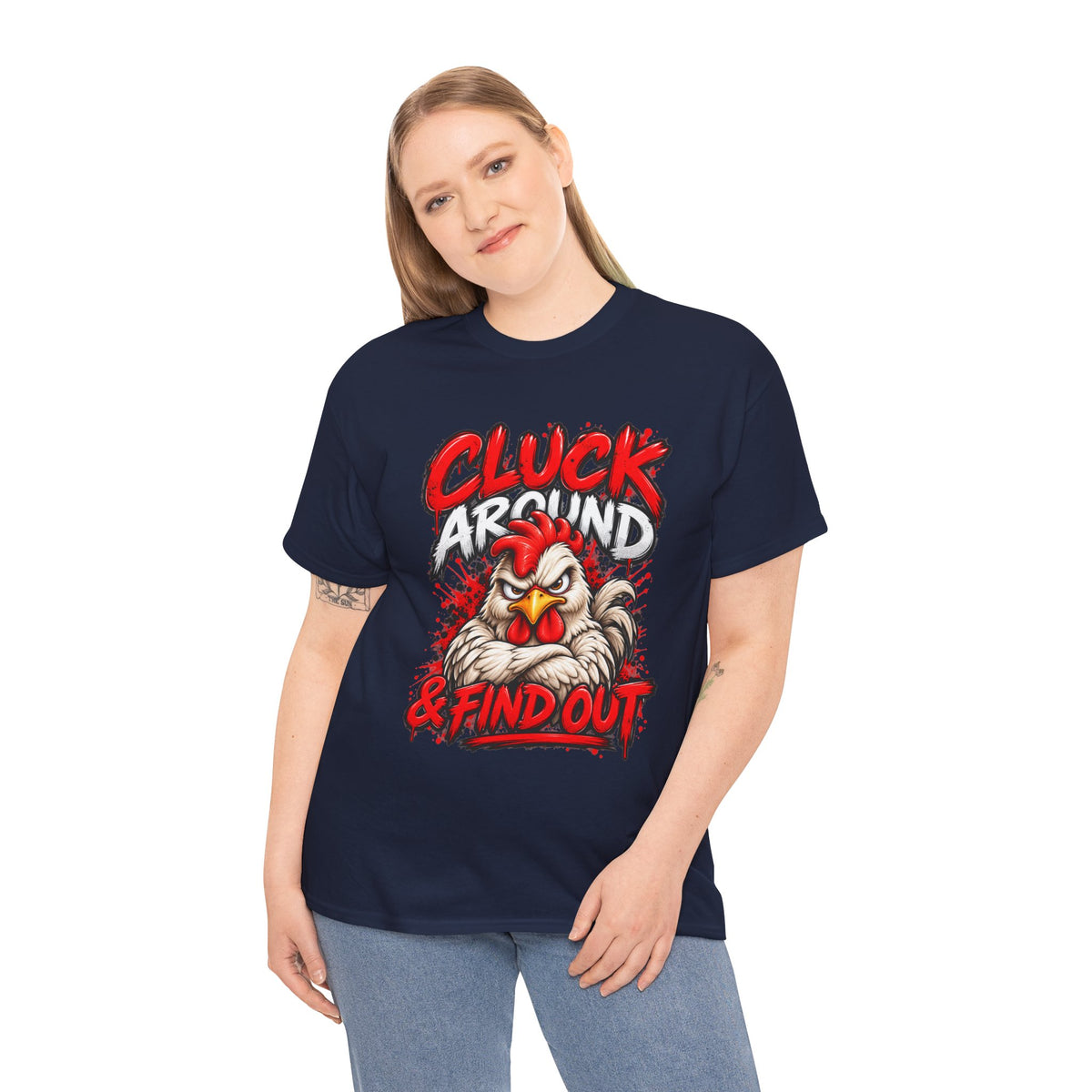 Cluck Around & Find Out Chicken Tee | Angry Rooster Graphic Shirt