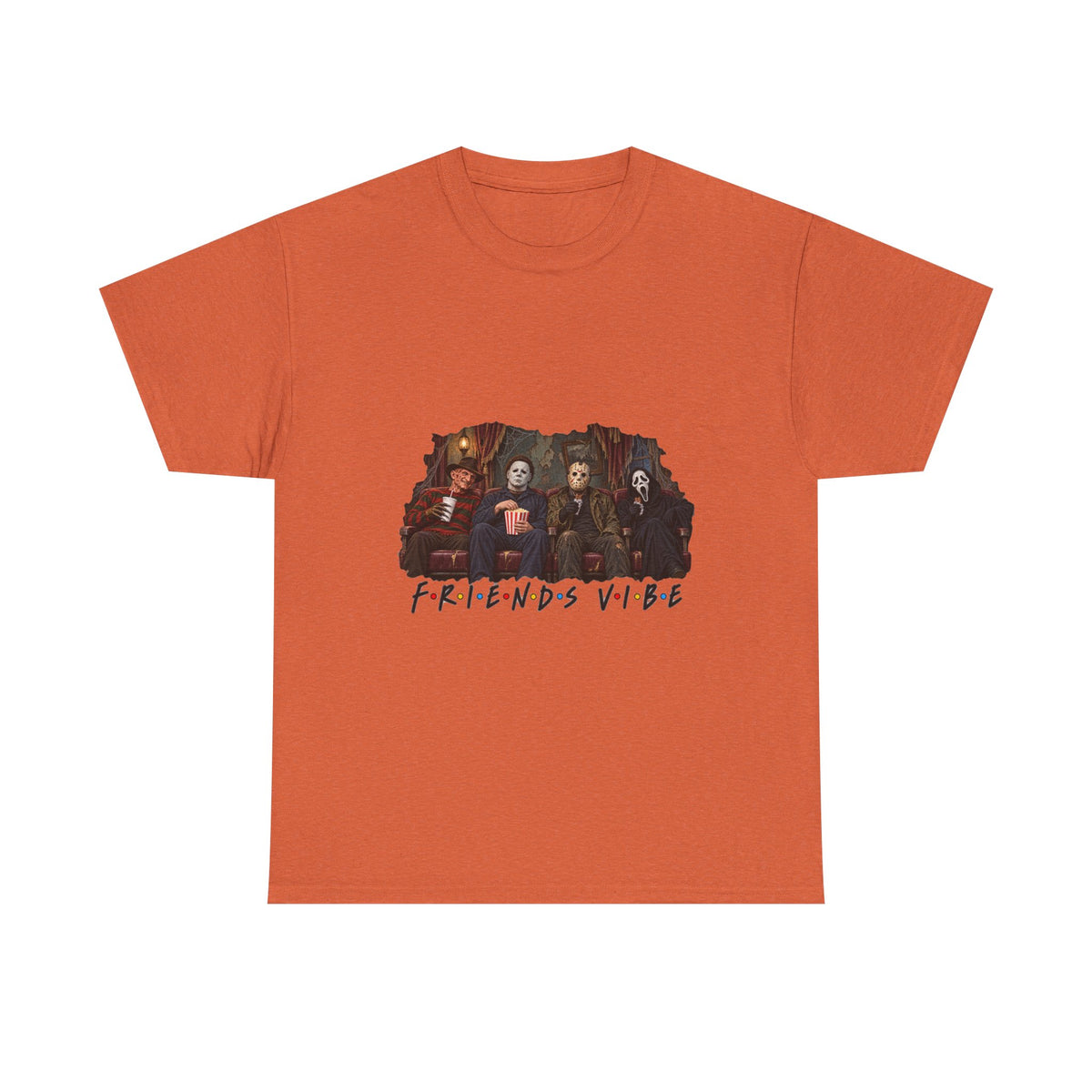 Horror Movie Icons Friends Vibe Tee | Vintage Slasher Characters Graphic Shirt | Unisex designs
