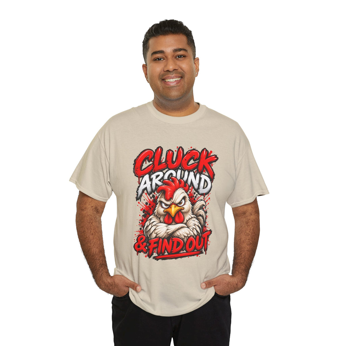 Cluck Around & Find Out Chicken Tee | Angry Rooster Graphic Shirt