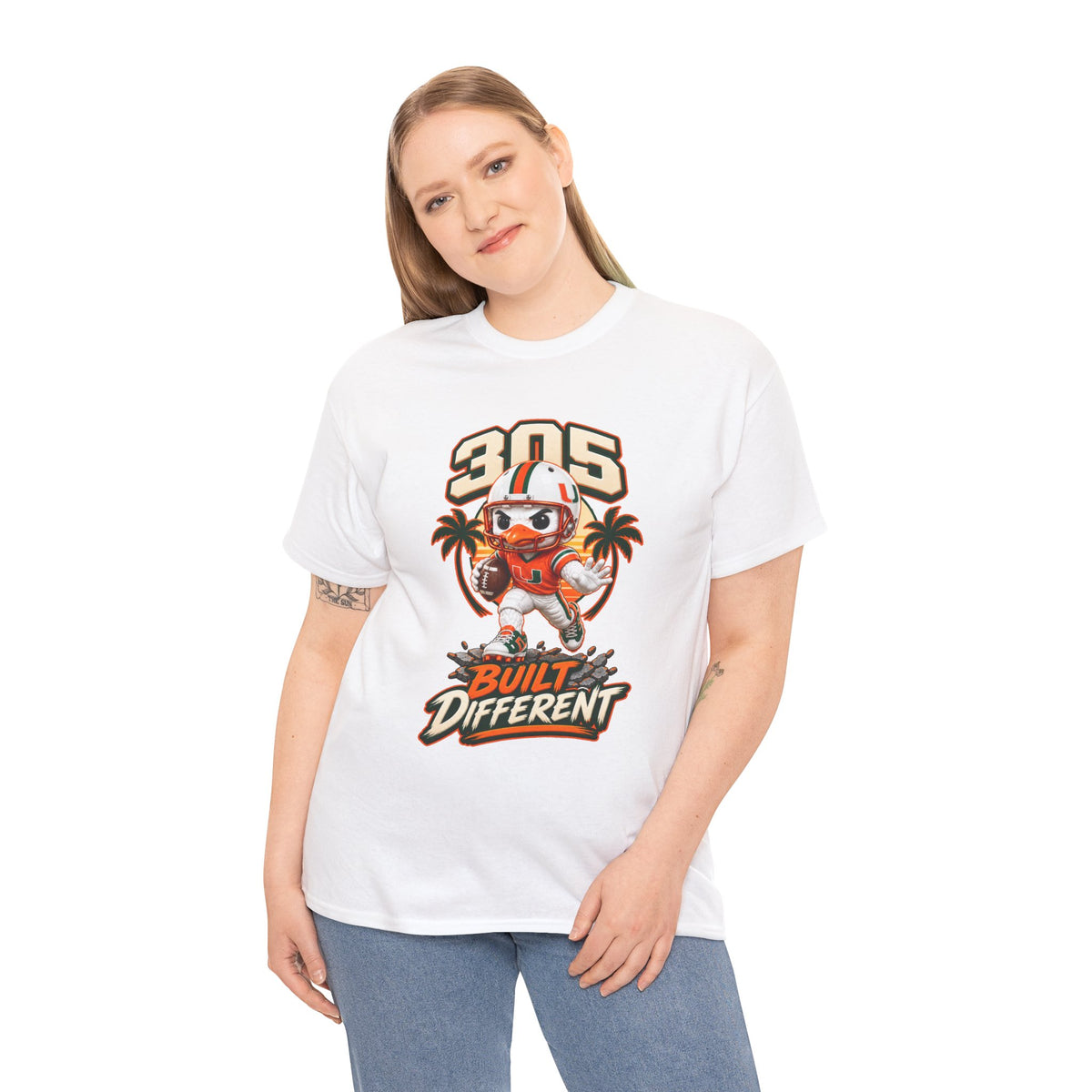 305 Built Different T-Shirt | Miami Hurricanes Helmet Mascot | Canes |College Football