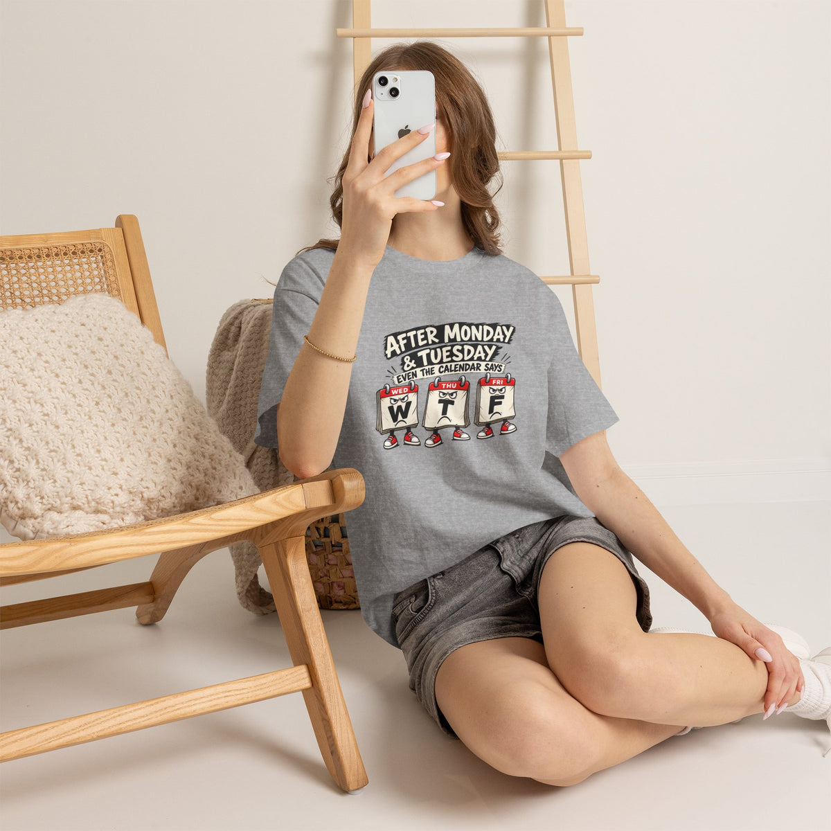After Monday & Tuesday Funny Calendar WTF Tee | Graphic T-Shirt | Unisex design