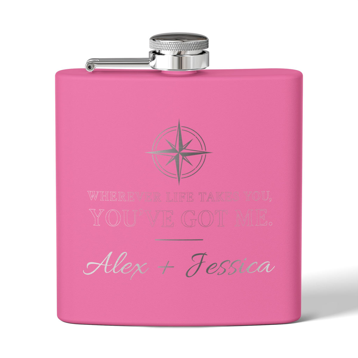 Personalized Compass Flask – “Wherever Life Takes You, You’ve Got Me”