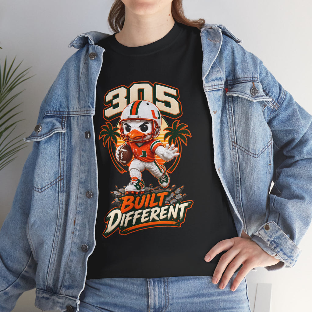 305 Built Different T-Shirt | Miami Hurricanes Helmet Mascot | Canes |College Football