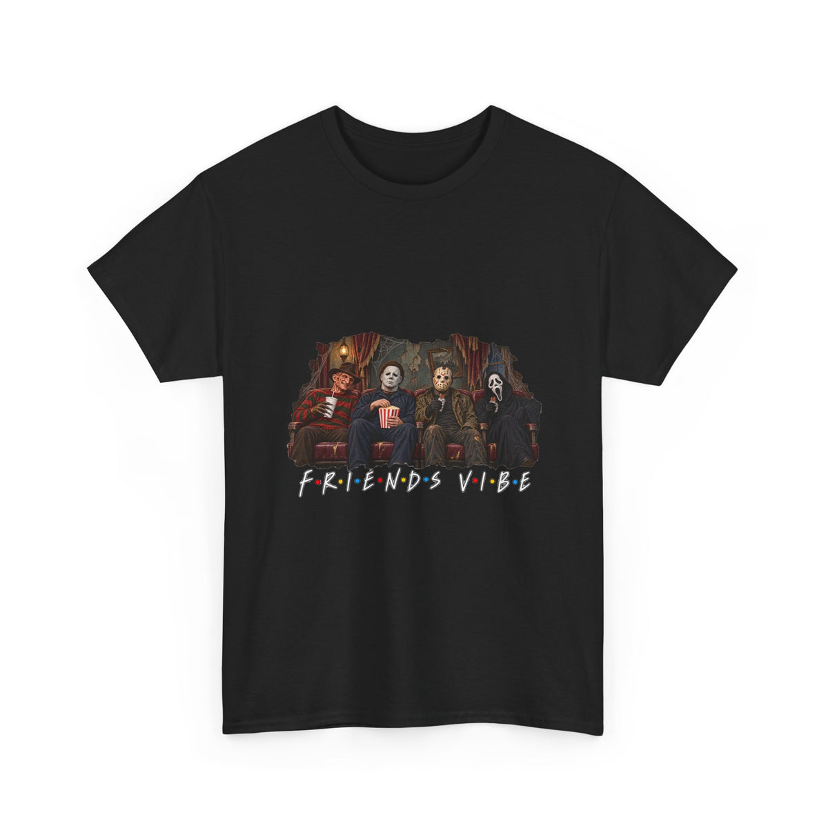Horror Movie Icons Friends Vibe Tee | Vintage Slasher Characters Graphic Shirt | Unisex designs