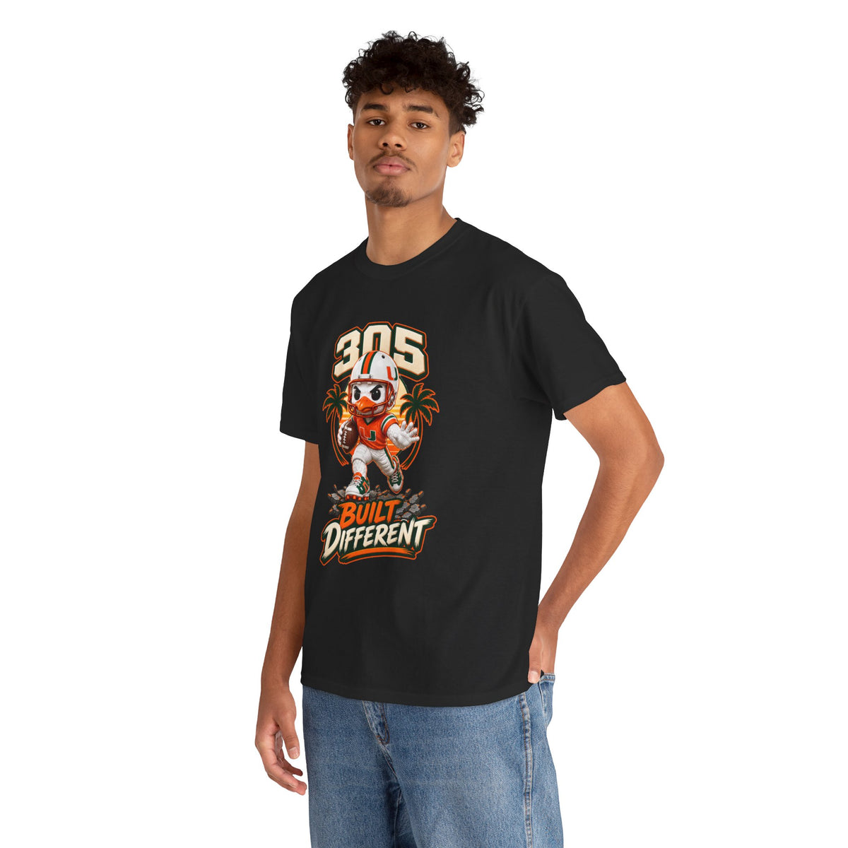 305 Built Different T-Shirt | Miami Hurricanes Helmet Mascot | Canes |College Football