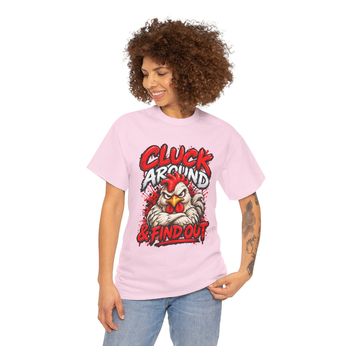 Cluck Around & Find Out Chicken Tee | Angry Rooster Graphic Shirt