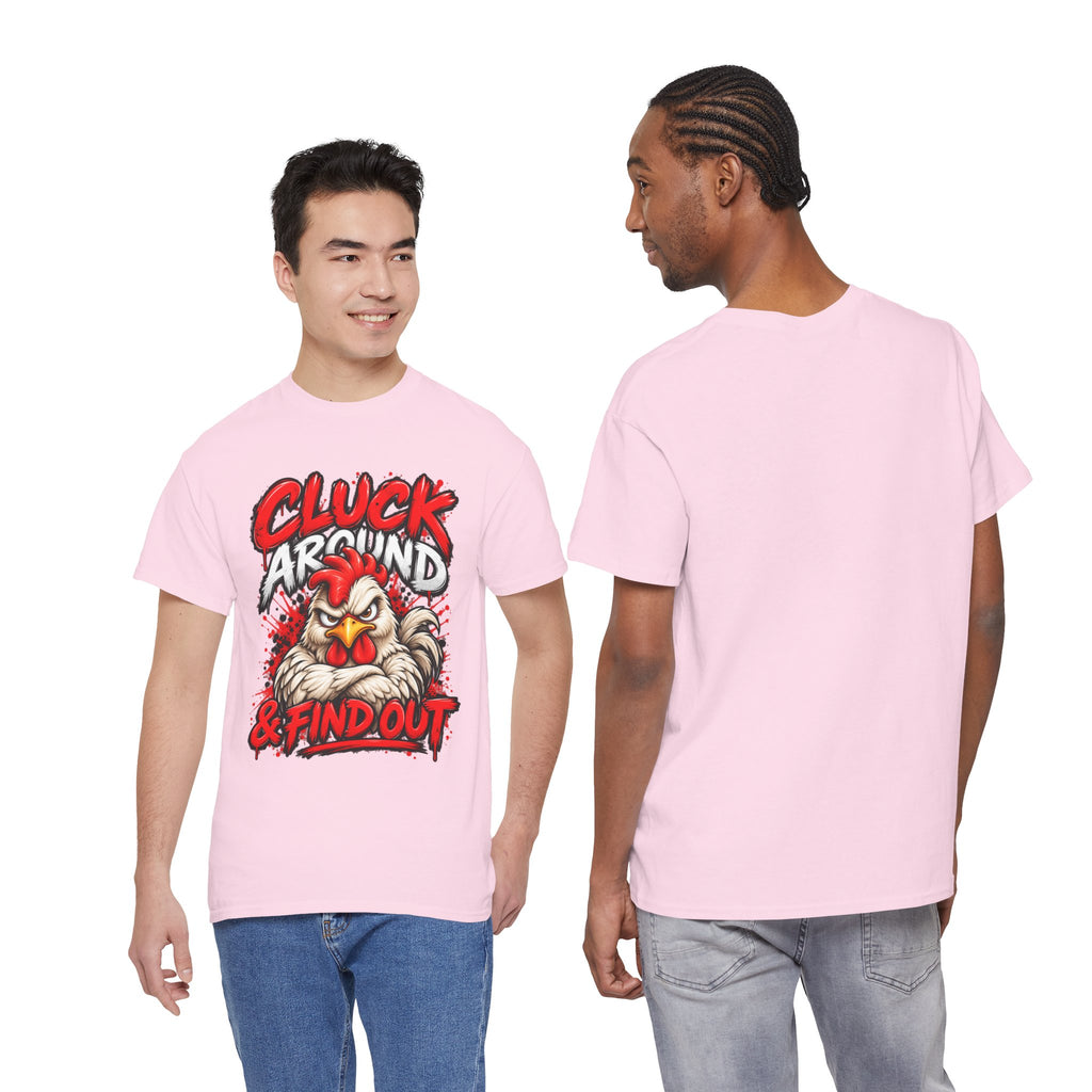 Cluck Around & Find Out Chicken Tee | Angry Rooster Graphic Shirt