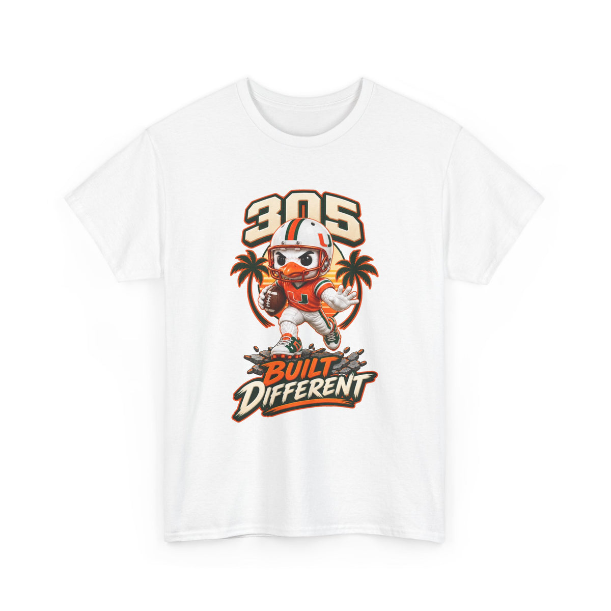 305 Built Different T-Shirt | Miami Hurricanes Helmet Mascot | Canes |College Football