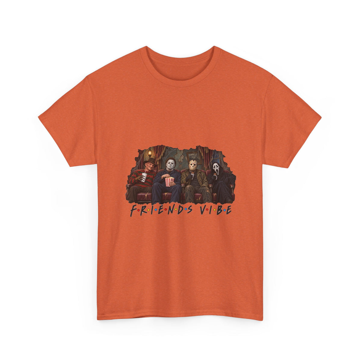 Horror Movie Icons Friends Vibe Tee | Vintage Slasher Characters Graphic Shirt | Unisex designs