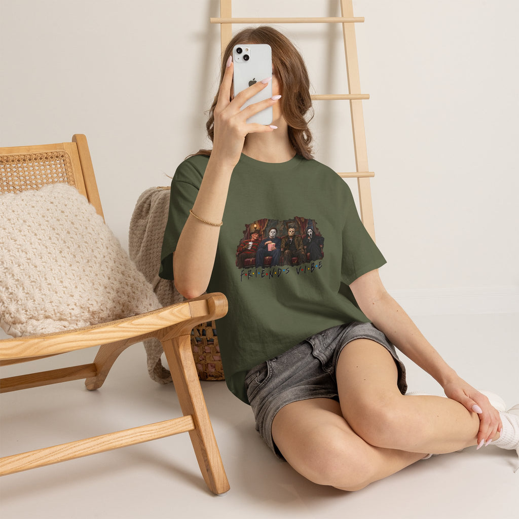 Horror Movie Icons Friends Vibe Tee | Vintage Slasher Characters Graphic Shirt | Unisex designs