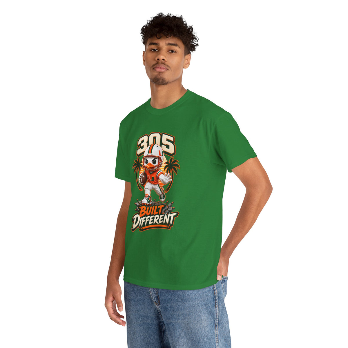 305 Built Different T-Shirt | Miami Hurricanes Helmet Mascot | Canes |College Football