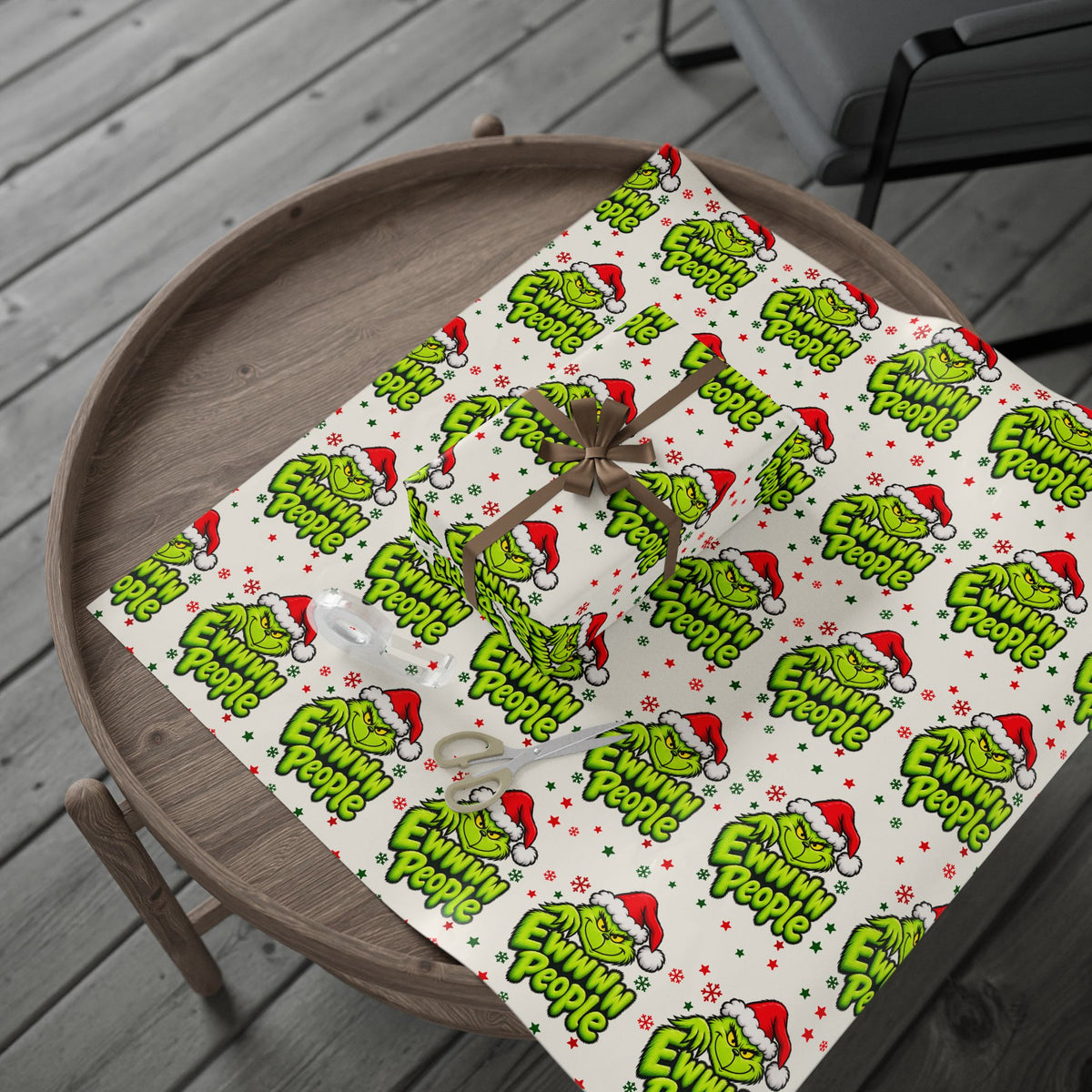 Grinch-Inspired Christmas Wrapping Paper