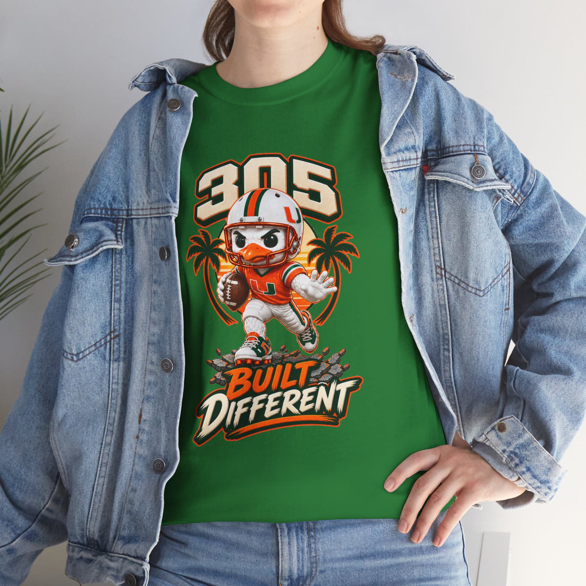 305 Built Different T-Shirt | Miami Hurricanes Helmet Mascot | Canes |College Football