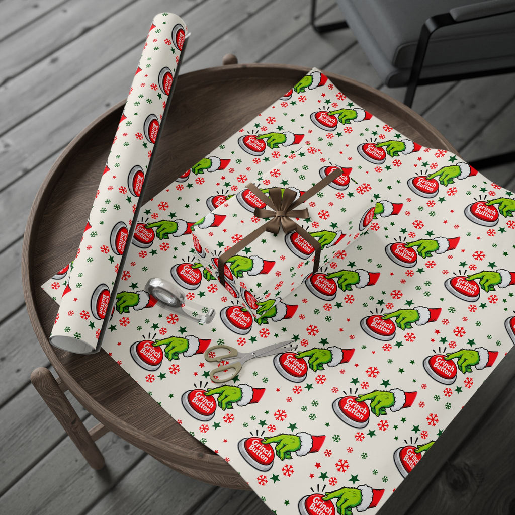 Grinch Button Christmas Wrapping Paper