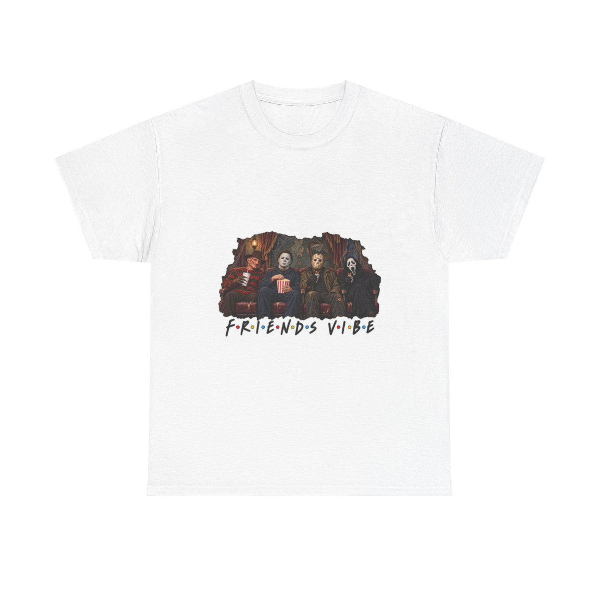 Horror Movie Icons Friends Vibe Tee | Vintage Slasher Characters Graphic Shirt | Unisex designs
