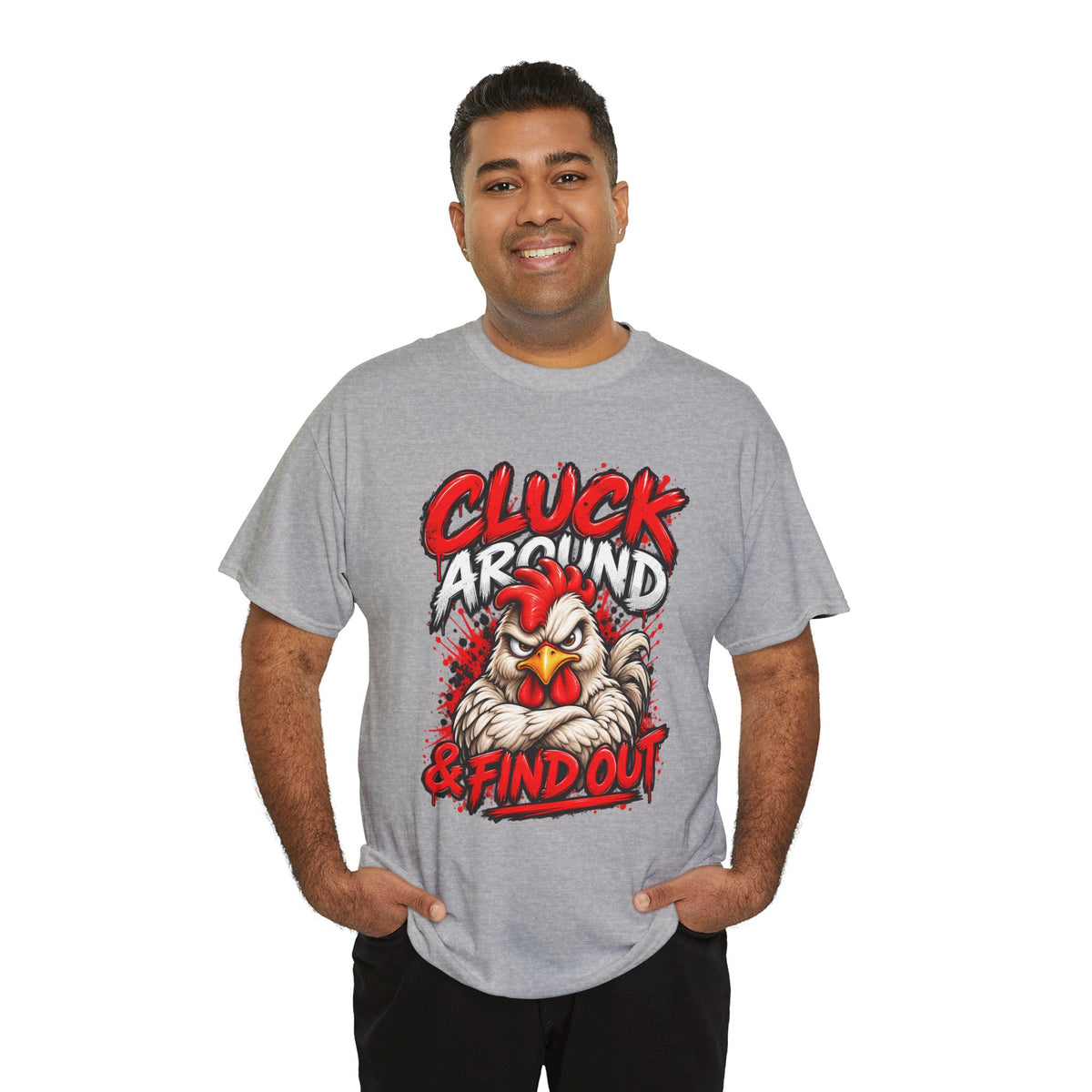 Cluck Around & Find Out Chicken Tee | Angry Rooster Graphic Shirt