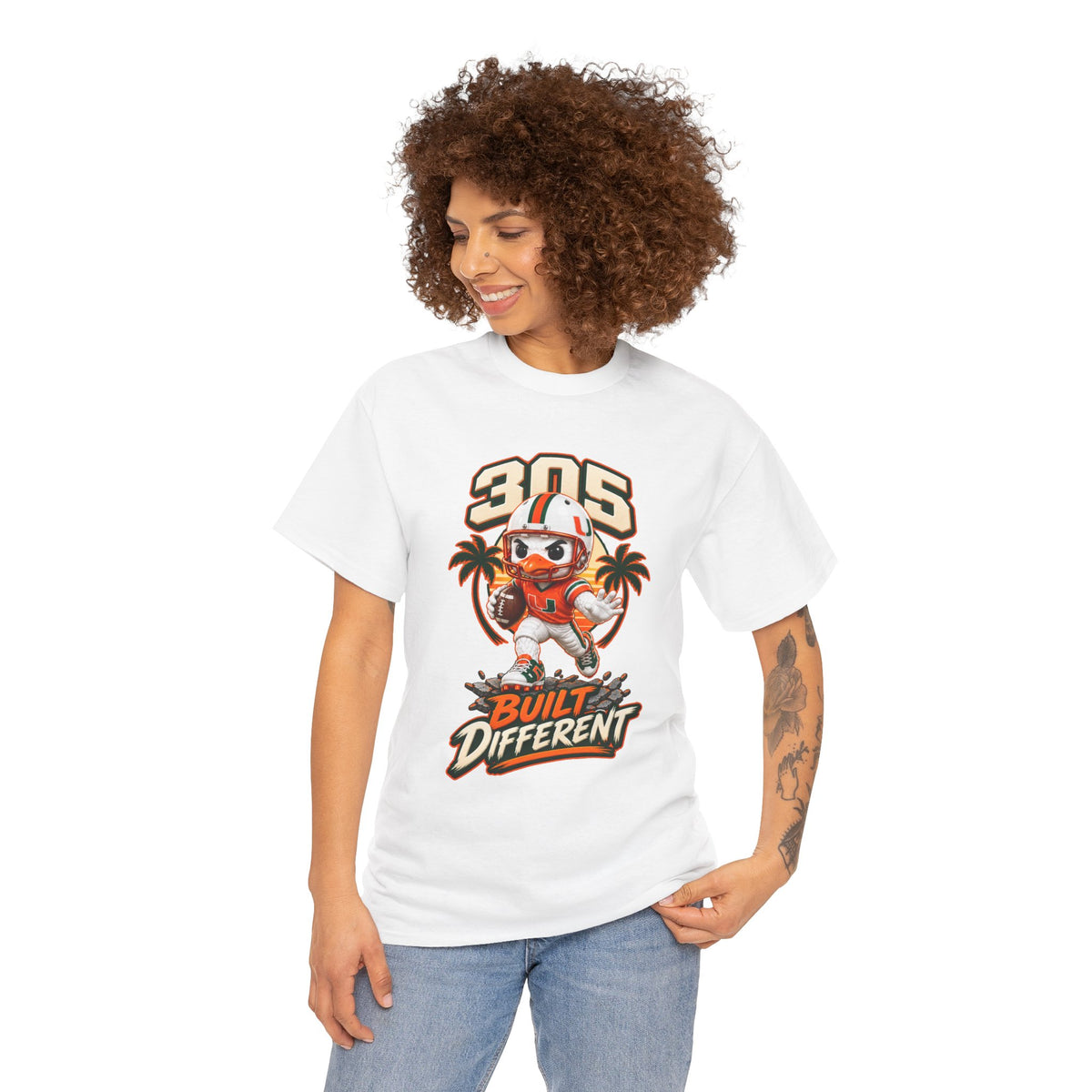 305 Built Different T-Shirt | Miami Hurricanes Helmet Mascot | Canes |College Football