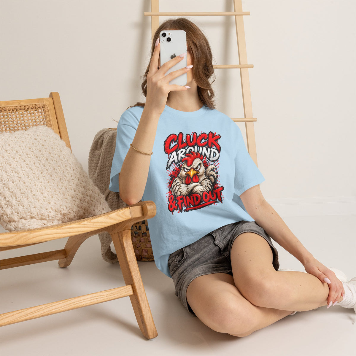 Cluck Around & Find Out Chicken Tee | Angry Rooster Graphic Shirt