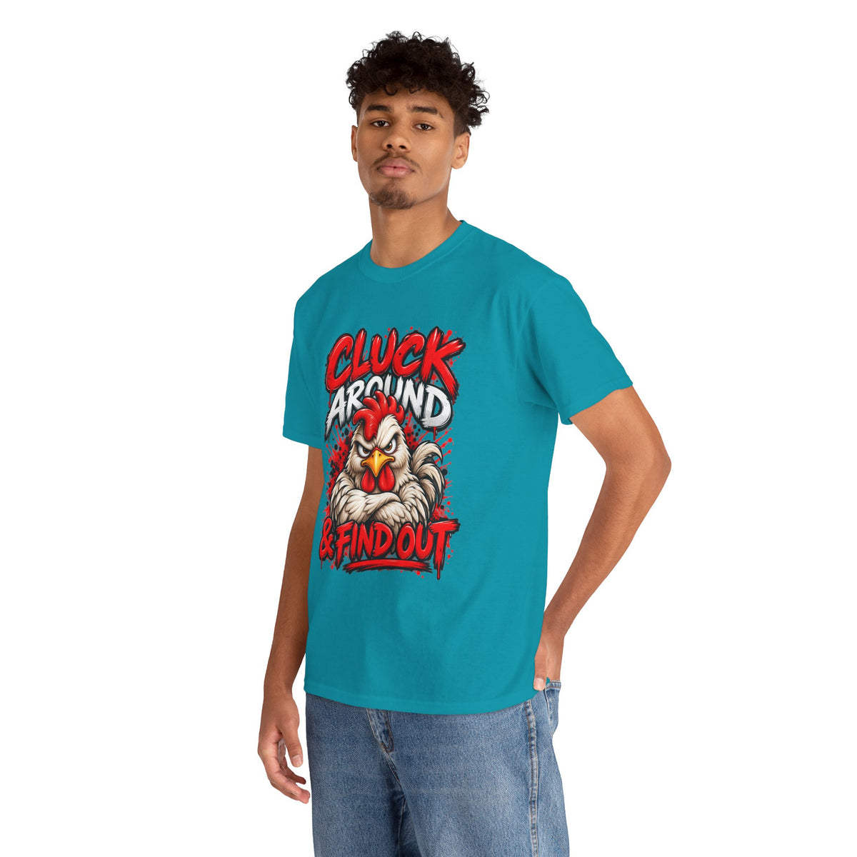 Cluck Around & Find Out Chicken Tee | Angry Rooster Graphic Shirt