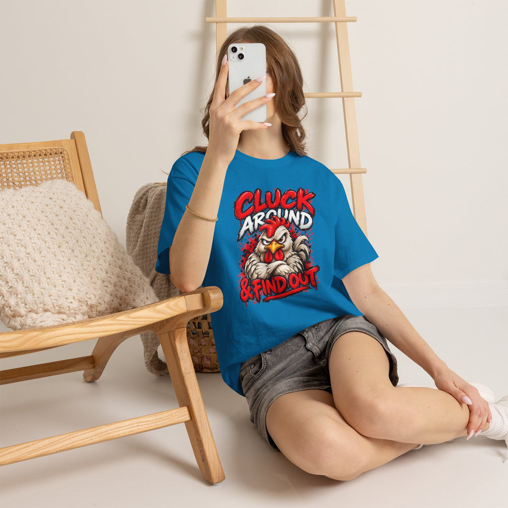 Cluck Around & Find Out Chicken Tee | Angry Rooster Graphic Shirt