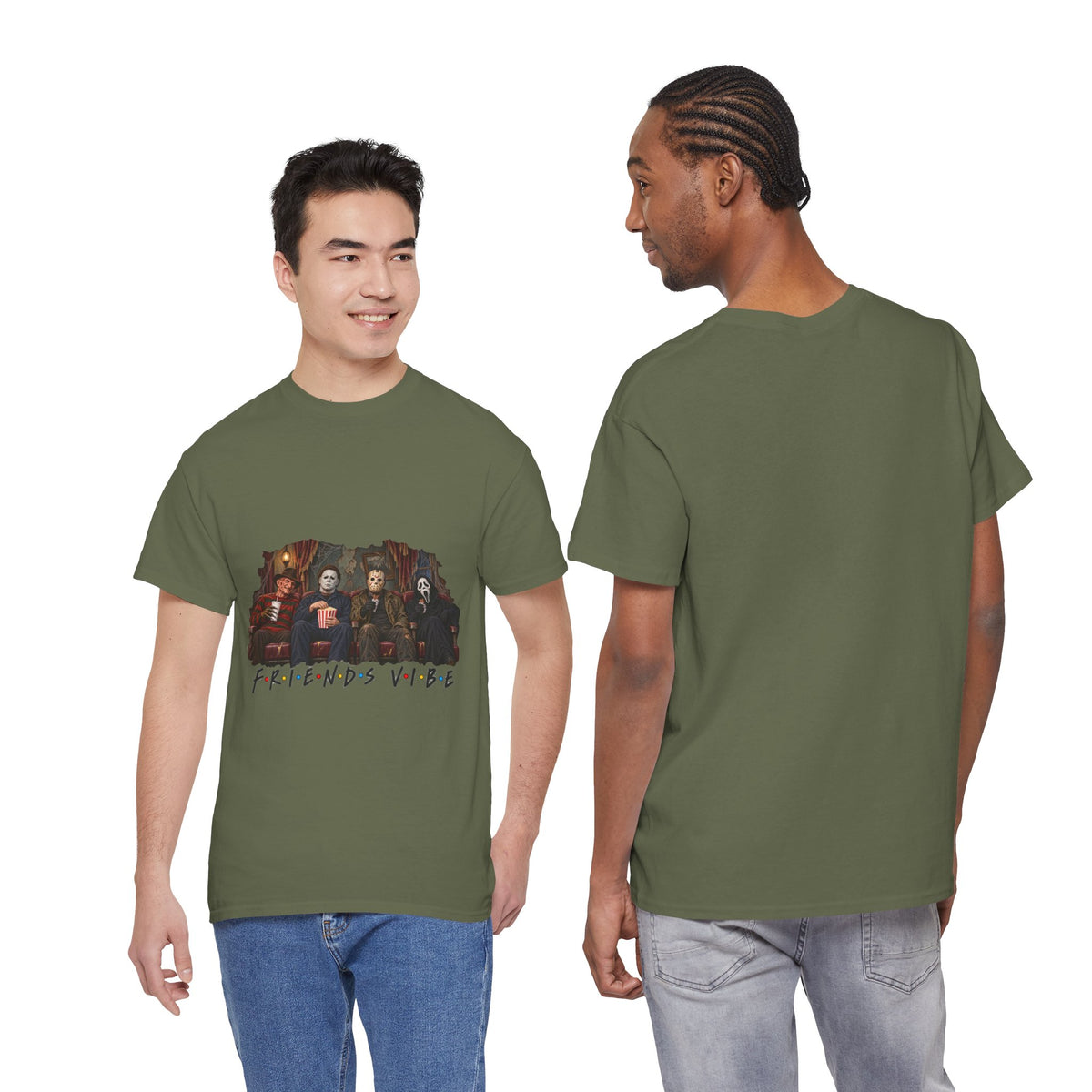 Horror Movie Icons Friends Vibe Tee | Vintage Slasher Characters Graphic Shirt | Unisex designs