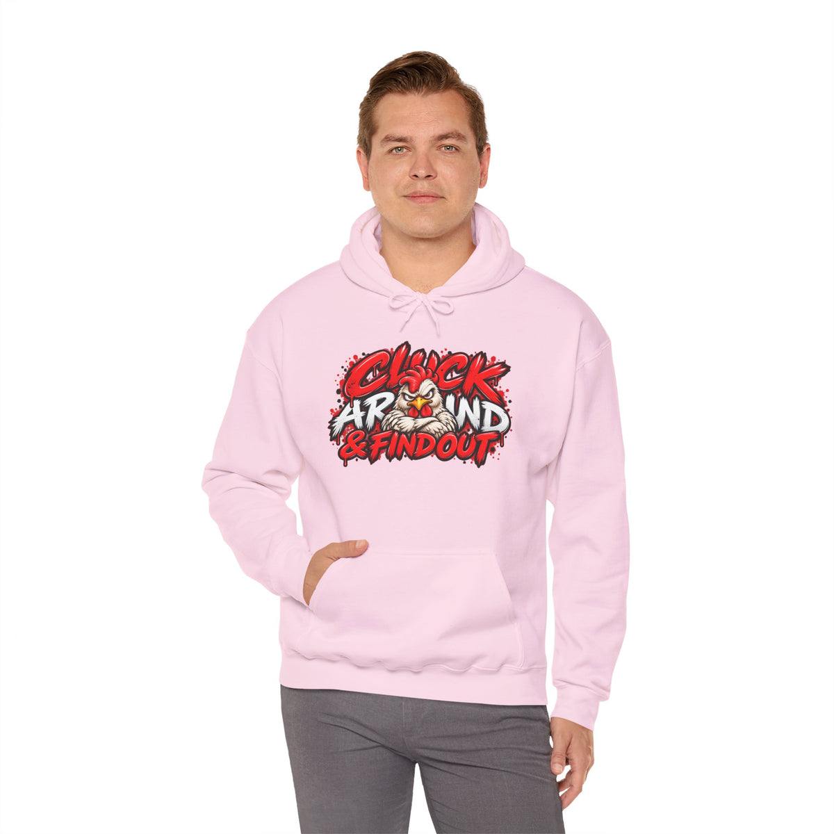 Cluck Around & Find Out Hoodie | Chicken Cartoon Graphic Sweatshirt