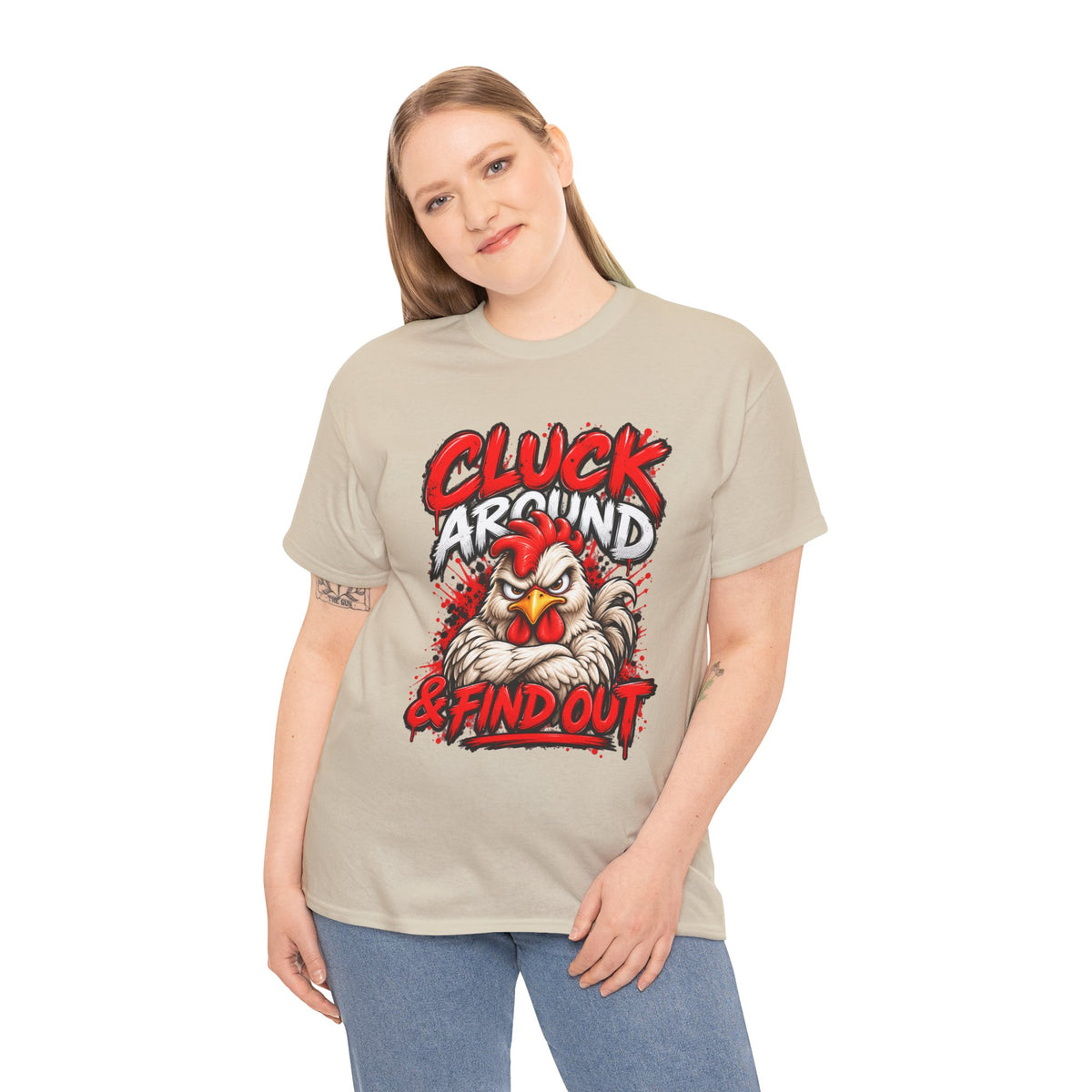 Cluck Around & Find Out Chicken Tee | Angry Rooster Graphic Shirt