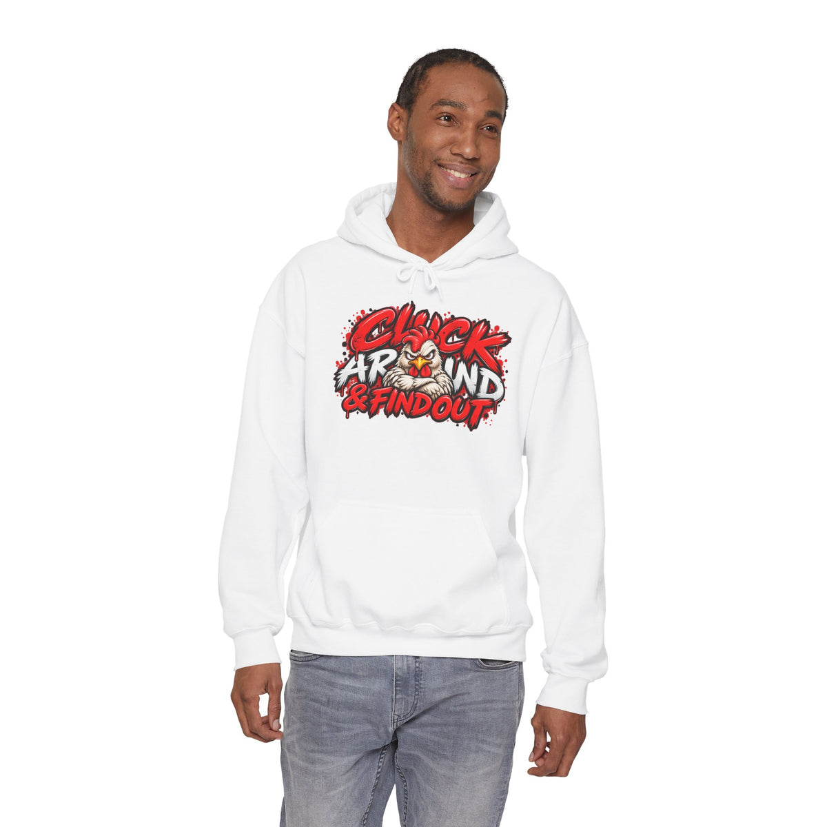 Cluck Around & Find Out Hoodie | Chicken Cartoon Graphic Sweatshirt