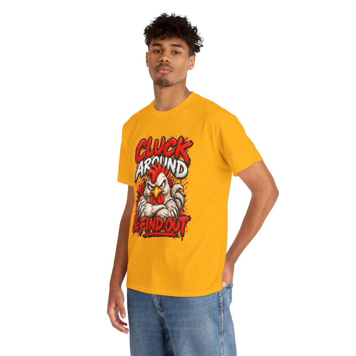 Cluck Around & Find Out Chicken Tee | Angry Rooster Graphic Shirt